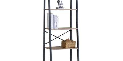 CARLA HOME 5 Tier Ladder Shelf - Wood Metal Display Bookcase - Brown - Rustic - Steel Tyack eCommerce Solutions