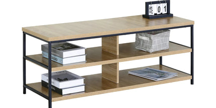 CARLA HOME Tv Stand 3 Tier Open Shelf Entertainment Console - Brown - Rustic - Steel Tyack eCommerce Solutions