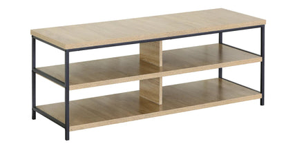 CARLA HOME Tv Stand 3 Tier Open Shelf Entertainment Console - Brown - Rustic - Steel Tyack eCommerce Solutions