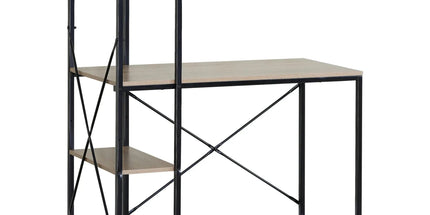 CARLA HOME Computer Desk with 4 Shelf Bookcase - Steel - Brown - Rustic - Office Desk Computer Tyack eCommerce Solutions