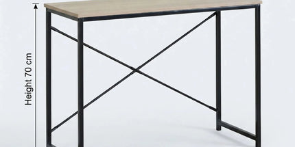 CARLA HOME Office Desk Computer Table - Metal Frame - Oak - 100cm - Brown - Rustic Tyack eCommerce Solutions