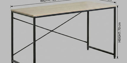 CARLA HOME Office Desk Computer Table - Metal Frame - Oak - 120cm - Brown - Rustic Tyack eCommerce Solutions