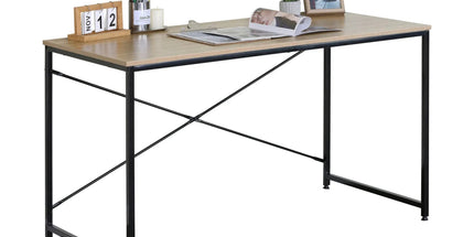 CARLA HOME Office Desk Computer Table - Metal Frame - Oak - 120cm - Brown - Rustic Tyack eCommerce Solutions