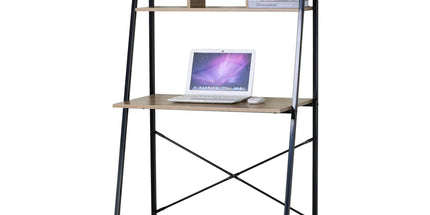 CARLA HOME Ladder Desk with Shelves - Steel Frame - Oak - 84cm - Brown - Study Desk Tyack eCommerce Solutions