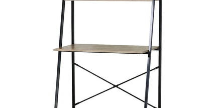 CARLA HOME Ladder Desk with Shelves - Steel Frame - Oak - 84cm - Brown - Study Desk Tyack eCommerce Solutions