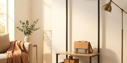 CARLA HOME Hall Tree Coat Rack with Bench - 5 Hooks - Brown - Rustic - Garment Rack Tyack eCommerce Solutions