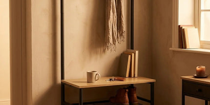 CARLA HOME Hall Tree Coat Rack with Bench - 5 Hooks - Brown - Rustic - Garment Rack Tyack eCommerce Solutions