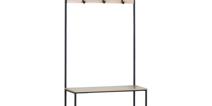 CARLA HOME Hall Tree Coat Rack with Bench - 8 Hooks - Brown - Rustic - Garment Rack Tyack eCommerce Solutions