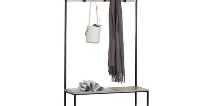 CARLA HOME Hall Tree Coat Rack with Bench - 8 Hooks - Brown - Rustic - Garment Rack Tyack eCommerce Solutions
