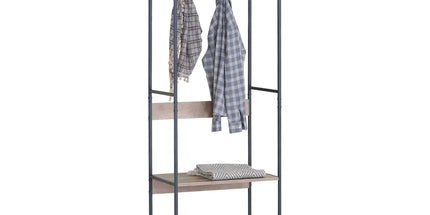 CARLA HOME Freestanding Garment Rack - 5 Hooks 4 Shelves - Brown - Rustic - Steel Tyack eCommerce Solutions