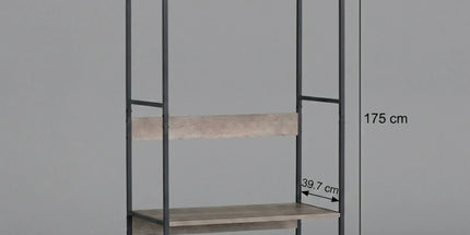 CARLA HOME Freestanding Garment Rack - 5 Hooks 4 Shelves - Brown - Rustic - Steel Tyack eCommerce Solutions