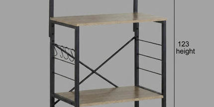 CARLA HOME 4 Tier Bakers Rack Microwave Stand - Oak Finish - Brown - Kitchen Rack Tyack eCommerce Solutions