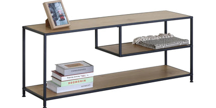 CARLA HOME Industrial Console Table - 3 Shelf Open Storage - Brown - Commodity Shelf Tyack eCommerce Solutions