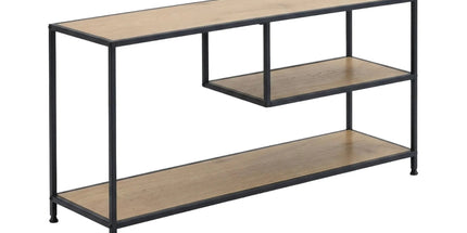 CARLA HOME Industrial Console Table - 3 Shelf Open Storage - Brown - Commodity Shelf Tyack eCommerce Solutions