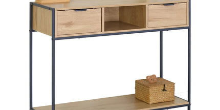 CARLA HOME Console Table with 2 Drawers - Open Shelf - Brown - Console Cabinet - Rustic Tyack eCommerce Solutions