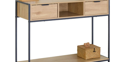 CARLA HOME Console Table with 2 Drawers - Open Shelf - Brown - Console Cabinet - Rustic Tyack eCommerce Solutions
