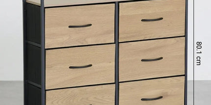 CARLA HOME 6 Drawer Tallboy Large Storage Cabinet - Brown - Rustic - Steel - Chest Drawers Tallboy Tyack eCommerce Solutions
