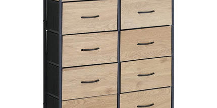 CARLA HOME 8 Drawer Tallboy Large Storage Cabinet - Brown - Rustic - Steel - Chest Drawers Tallboy Tyack eCommerce Solutions