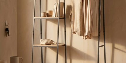CARLA HOME Freestanding Garment Rack with Shelves - 4 Tier - Brown - Garment Rail Tyack eCommerce Solutions
