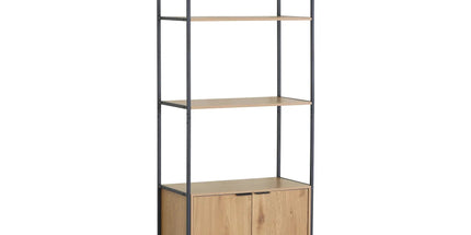 CARLA HOME Bookcase with Cabinet - 3 - Tier Display Shelf - Brown - Storage Cabinet Tyack eCommerce Solutions