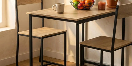 CARLA HOME 3 - Piece Dining Table Set - Square Table 2 Chairs - Brown - Dinning Table Tyack eCommerce Solutions