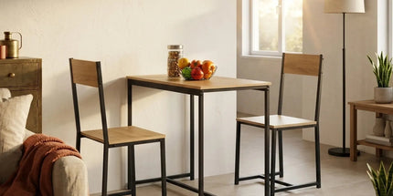 CARLA HOME 3 - Piece Dining Table Set - Square Table 2 Chairs - Brown - Dinning Table Tyack eCommerce Solutions
