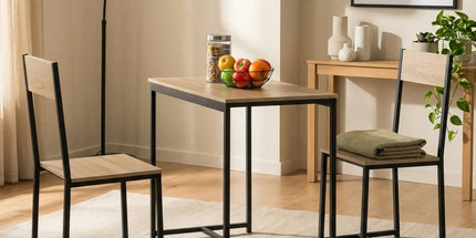 CARLA HOME 3 - Piece Dining Table Set - Square Table 2 Chairs - Brown - Dinning Table Tyack eCommerce Solutions