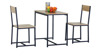 CARLA HOME 3 - Piece Dining Table Set - Square Table 2 Chairs - Brown - Dinning Table Tyack eCommerce Solutions