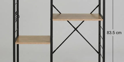 CARLA HOME Kitchen Baker's Rack 4 Tier - Metal Shelf with Hooks - Brown - Kitchen Rack Tyack eCommerce Solutions