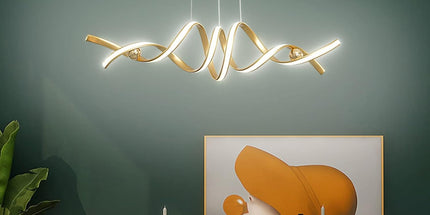 Modern LED Ceiling Chandelier 75W Smart-Lamp (Golden Pendent Light)