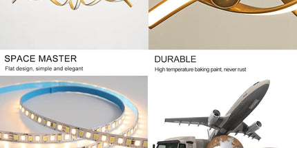 Modern LED Ceiling Chandelier 75W Smart-Lamp (Golden Pendent Light)