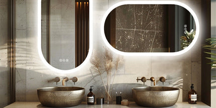 120x60cm LED Bathroom Mirror Oval Anti-Fog Dimmable Wall Mount