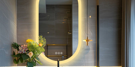 120x60cm LED Bathroom Mirror Oval Anti-Fog Dimmable Wall Mount