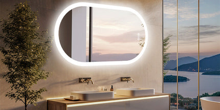 120x60cm LED Bathroom Mirror Oval Anti-Fog Dimmable Wall Mount