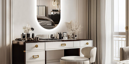 120x60cm LED Bathroom Mirror Oval Anti-Fog Dimmable Wall Mount