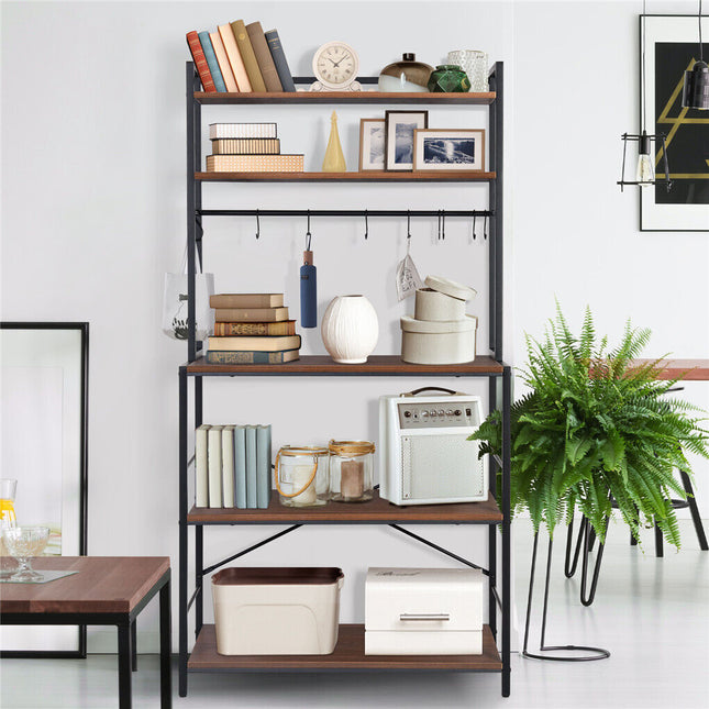 5-Tier Baker's Rack Microwave Stand Storage Shelf 84.5cm