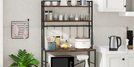 5-Tier Baker's Rack Microwave Stand Storage Shelf 84.5cm