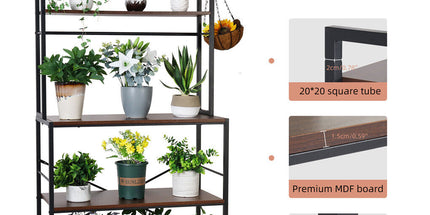 5-Tier Baker's Rack Microwave Stand Storage Shelf 84.5cm