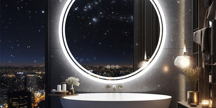 80cm LED Bathroom Mirror Anti-fog Circle Backlit HD