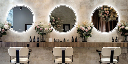 80cm LED Bathroom Mirror Anti-fog Circle Backlit HD