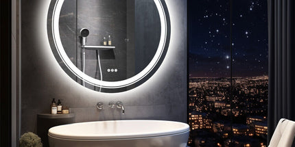 80cm LED Bathroom Mirror Anti-fog Circle Backlit HD