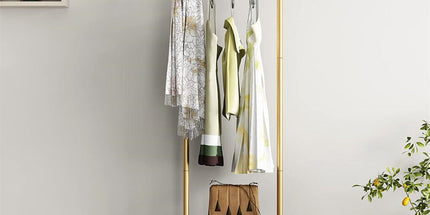 Gold Metal Coat Rack Stand Granite Base Hall Tree