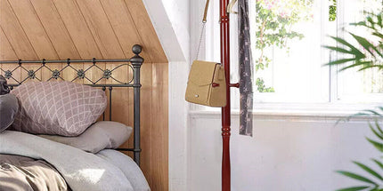 Birch Wood Coat Rack Stand Adjustable Hall Tree Entryway