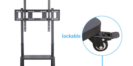 Rolling TV Stand 32-100 w/ Adjustable Mount & 2-Tier Shelf