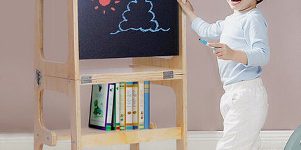 Wooden Toddler Step Stool Learning Tower Kitchen Safety