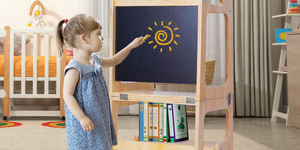 Wooden Toddler Step Stool Learning Tower Kitchen Safety