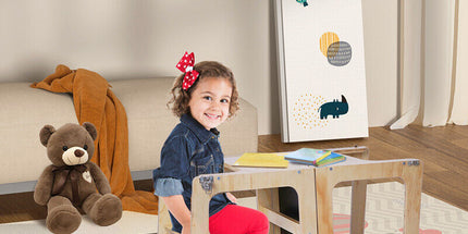 Wooden Toddler Step Stool Learning Tower Kitchen Safety