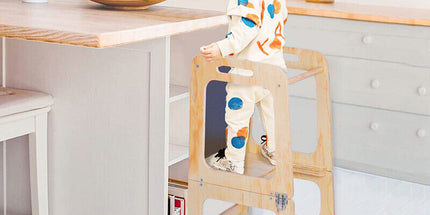 Wooden Toddler Step Stool Learning Tower Kitchen Safety