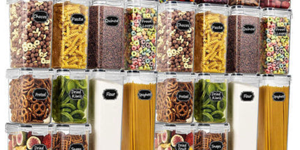 28-Piece Airtight Pantry Storage Containers with Lids for Kitchen Dry Food