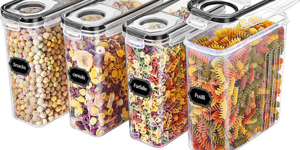 6PCS Food Storage Containers Kitchen Dry Pantry Organiser Airtight Lids